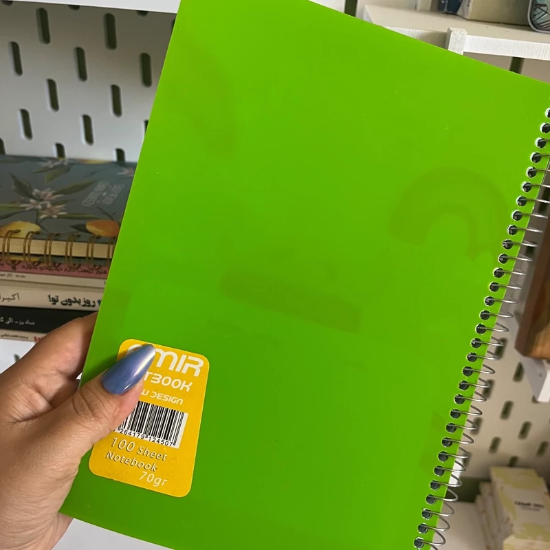 دفتر 100 برگ جلد طلقی حاشیه رنگی